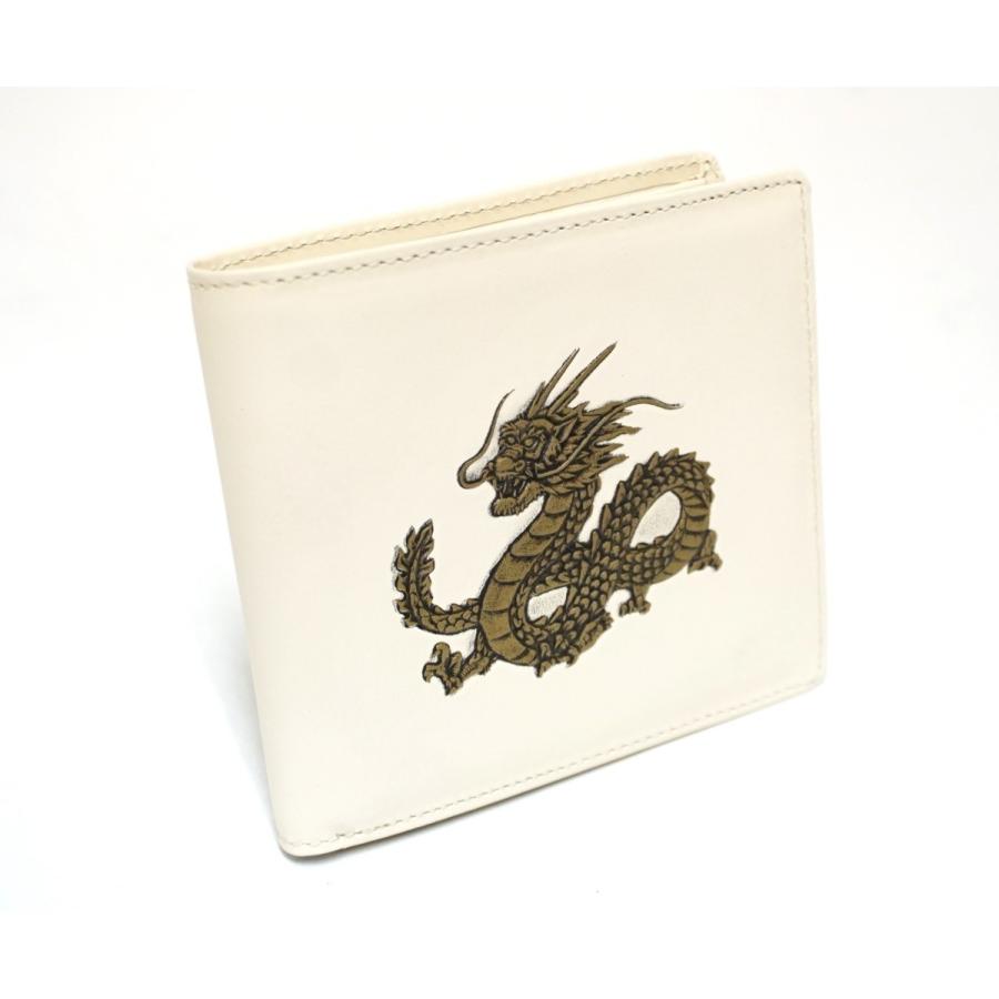 龍 ドラゴン 二つ折り 本革 牛革 長財布 メンズ | 新品未使用二つ折り