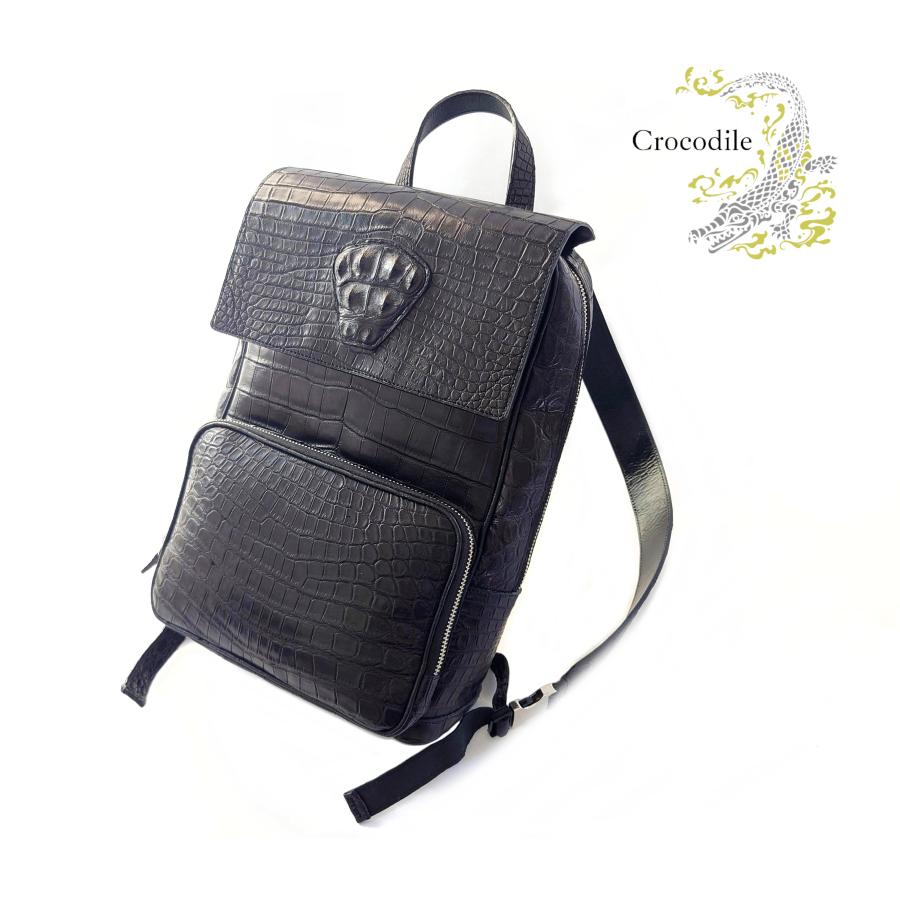 リュック クロコダイル 本革 メンズ バックパック 日本製 ブラック