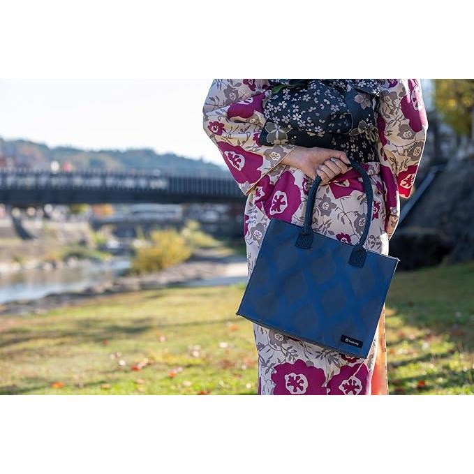 [hacobag] ハコバッグ トートバッグ Ｓサイズ（立涌 紺）Tachiwaku Navy　立涌　紺 |  | 04