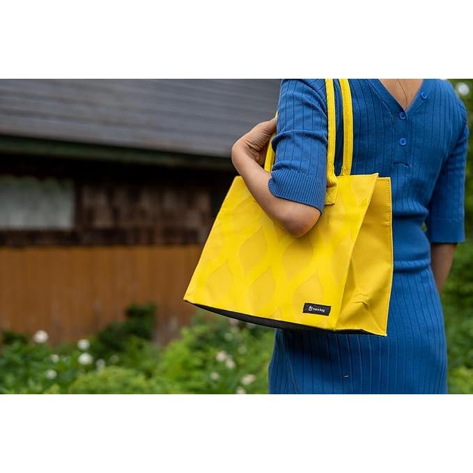 [hacobag] ハコバッグ トートバッグ Mサイズ（立涌 黄）Tachiwaku Yellow　立涌　黄 |  | 04