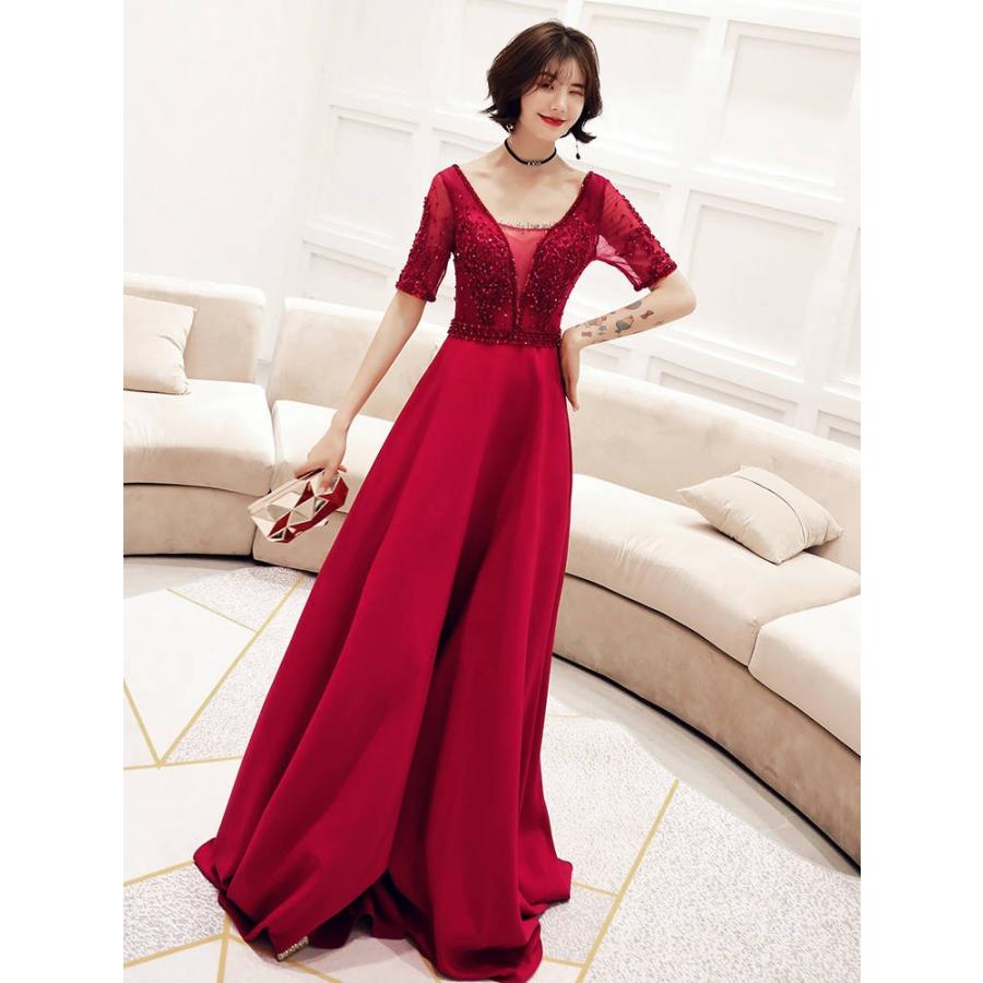 新色登場 パーディードレス Aライン ワンピース Vネック 編み上げ ロングドレス 花嫁ドレス ウェディング レディース 発表会 二次会 披露宴 結婚式 ドレス 春の最新作 送料無料 Www Yalaphone Com