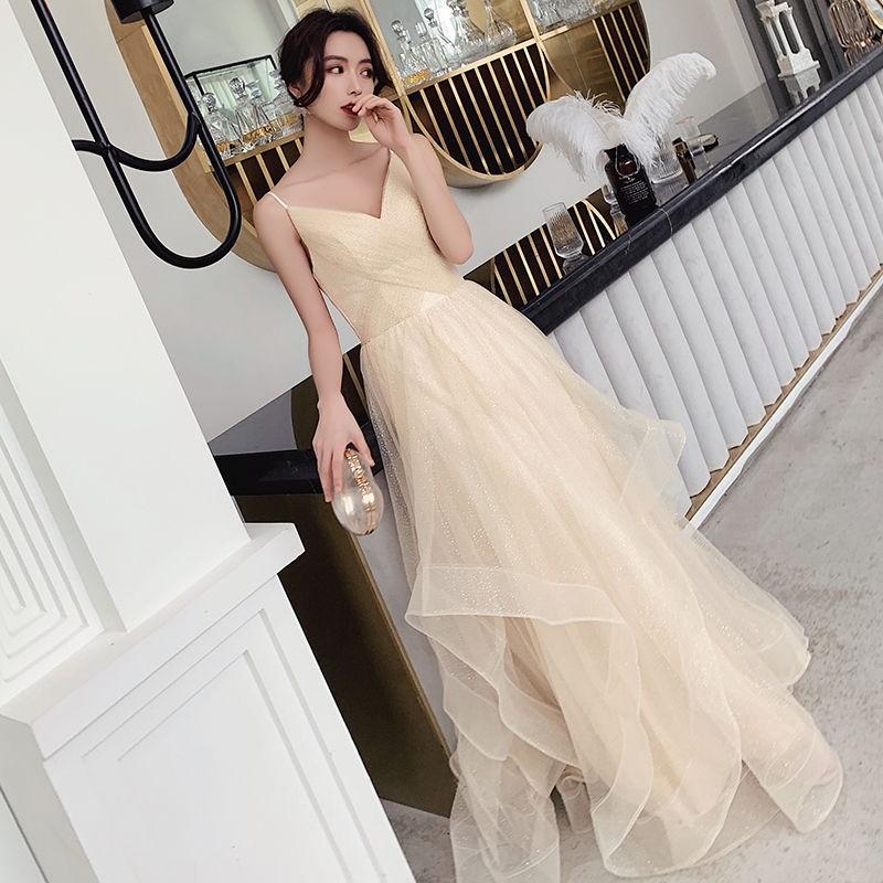 即納特典付き パーティードレス Vネック ロングドレス キャミ Aラインドレス 袖なし マキシ丈 ウェディングドレス 二次会 演奏会 花嫁 結婚式 手数料安い Www Sesb Fr