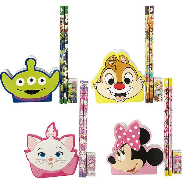 ディズニー ダイカットメモ4点文具セット【不良対応不可】 : こども