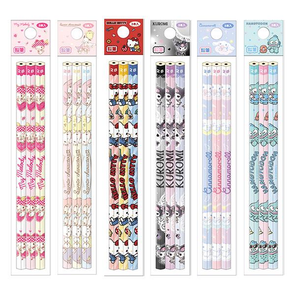 サンリオキャラクターズ 鉛筆2B 3本組【不良対応不可】 : こどもモール