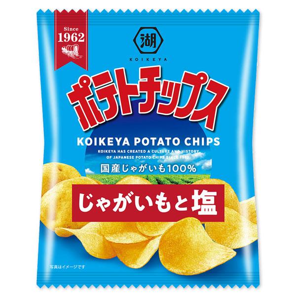 コイケヤ ポテトチップス じゃがいもと塩 5P【不良対応不可】 : こども