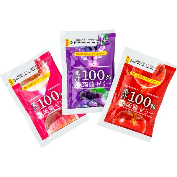 果汁100％蒟蒻ゼリー ピーチ＋アップル＋グレープ【不良対応不可