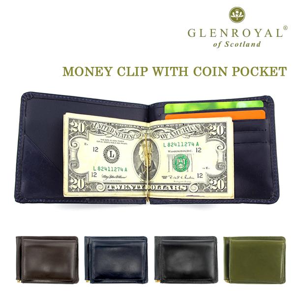 GLENROYAL（グレンロイヤル） マネークリップ 小銭入れ付 Glen Royal