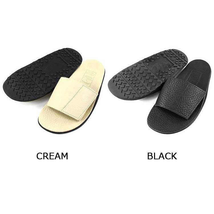 アイランドスリッパ シャワーサンダル KB702VABH メンズ レザー クリーム ブラック 24.5cm-29cm 〔SK〕 29cm