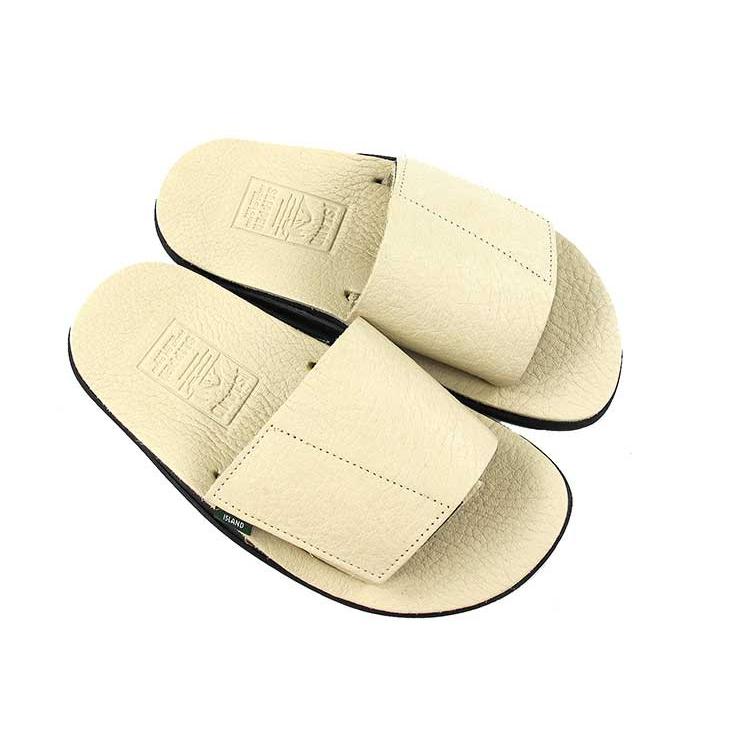 アイランドスリッパ シャワーサンダル KB702VABH メンズ レザー クリーム ブラック 24.5cm-29cm 〔SK〕 29cm