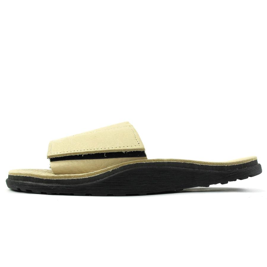アイランドスリッパ シャワーサンダル KB702VABH メンズ レザー クリーム ブラック 24.5cm-29cm 〔SK〕 29cm