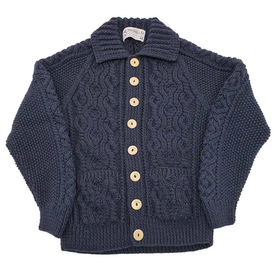 Inver Allan インバーアラン 3A Lumber Cardigan ランバーカーディガン ハンドニット セーター ウール メンズ レディース  チャコールグレー 〔FL〕