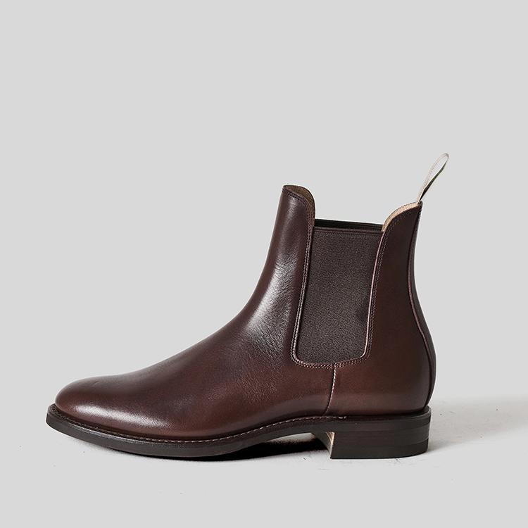 極美品銀座かねまつ サイドゴアブーツ レザー24 ベージュ　ミルクティ LA POCHE ラポシュ MATHILDA マチルダ BROWN COW ブラウン カーフ