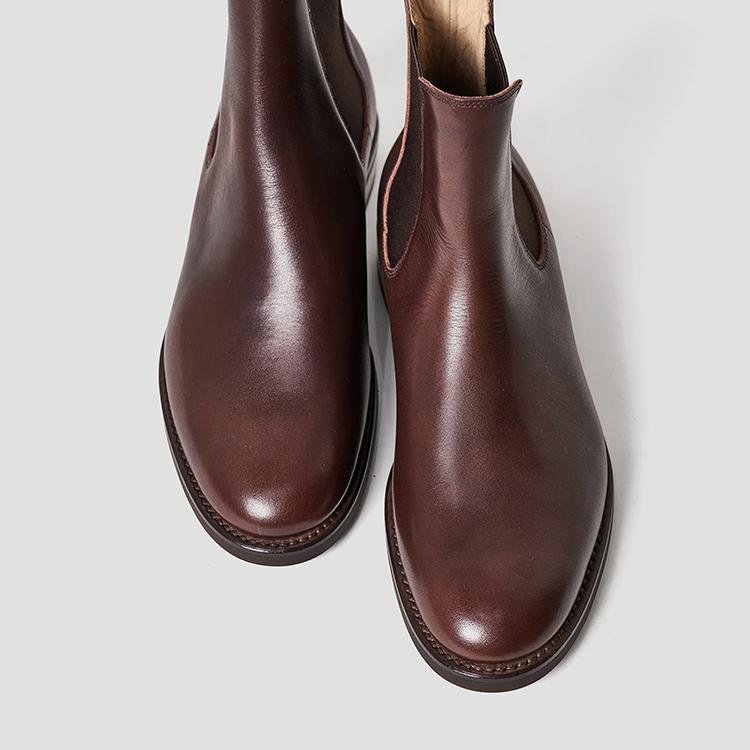 【うさうさ】Tory Burch サイドゴアブーツ ブラウン 24.5 LA POCHE ラポシュ MATHILDA マチルダ BROWN COW ブラウン カーフ