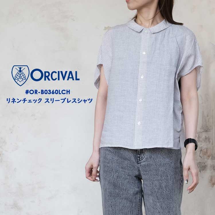 ORCIVAL（オーシバル） リネン チェック スリーブレスシャツ