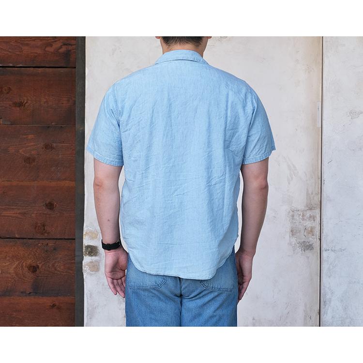 orSlow オアスロウ 01-8067-99 Short Sleeve Work Shirt ショートスリーブ ワークシャツ Chambray Bleach シャンブレー ブリーチ コットン 日本製 メンズ 〔FL〕｜tigers-brothers｜07