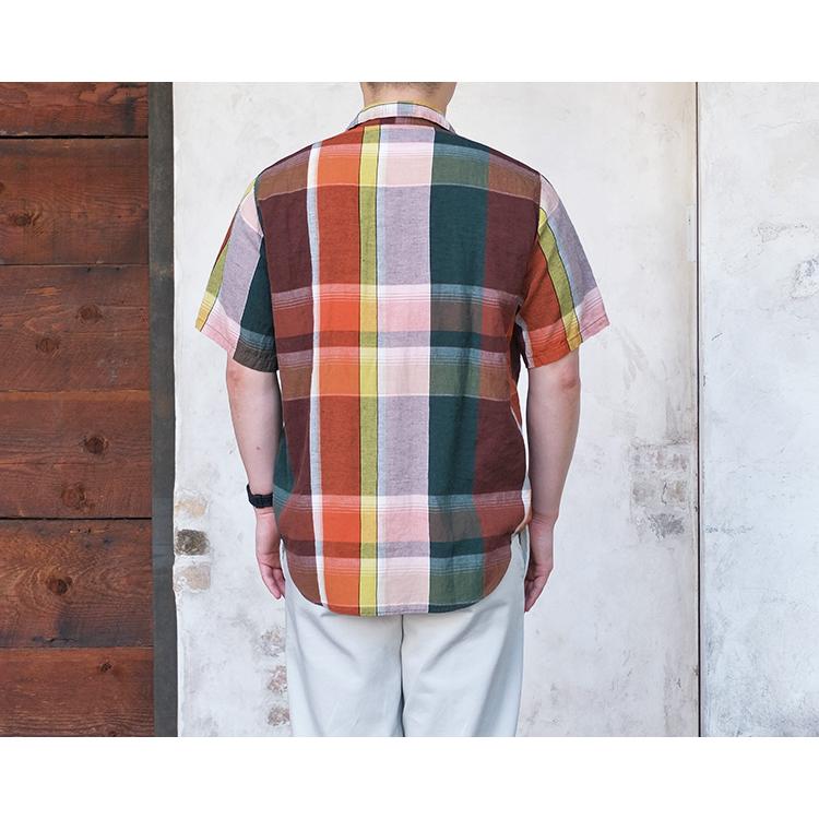 orSlow オアスロウ 01-8067-C44 Short Sleeve Work Shirt ショートスリーブ ワークシャツ Check チェック柄 コットン リネン 日本製 メンズ 〔FL〕｜tigers-brothers｜07