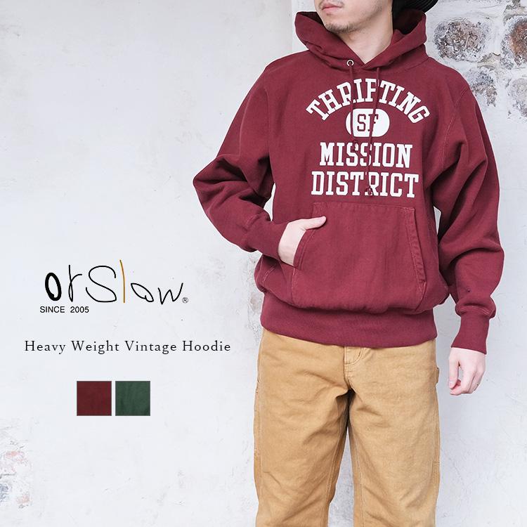 orSlow オアスロウ 3-0031SF Heavy Weight Vintage Hoodie