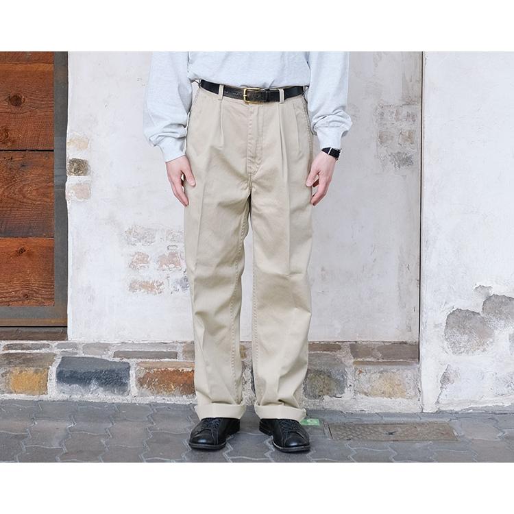 orSlow オアスロウ 03-5021-40 Two Tuck Wide Trousers 2タックワイドトラウザー コットン チノパン 日本製 〔FL〕 :orslow-03-5021