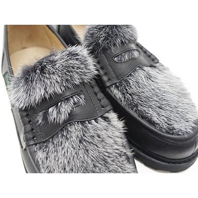 パラブーツ ランス ミンクファー メンズ ローファー シューズ ブラック Paraboot Reims Vison 102985 Noir ノアール Black〔FL〕｜tigers-brothers｜07