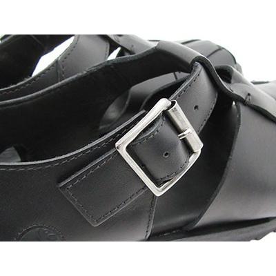 パラブーツ メンズ パシフィック *ブラック Paraboot PACIFIC 123312 レザーサンダル ノアール 黒 グルカサンダル〔FL〕の画像