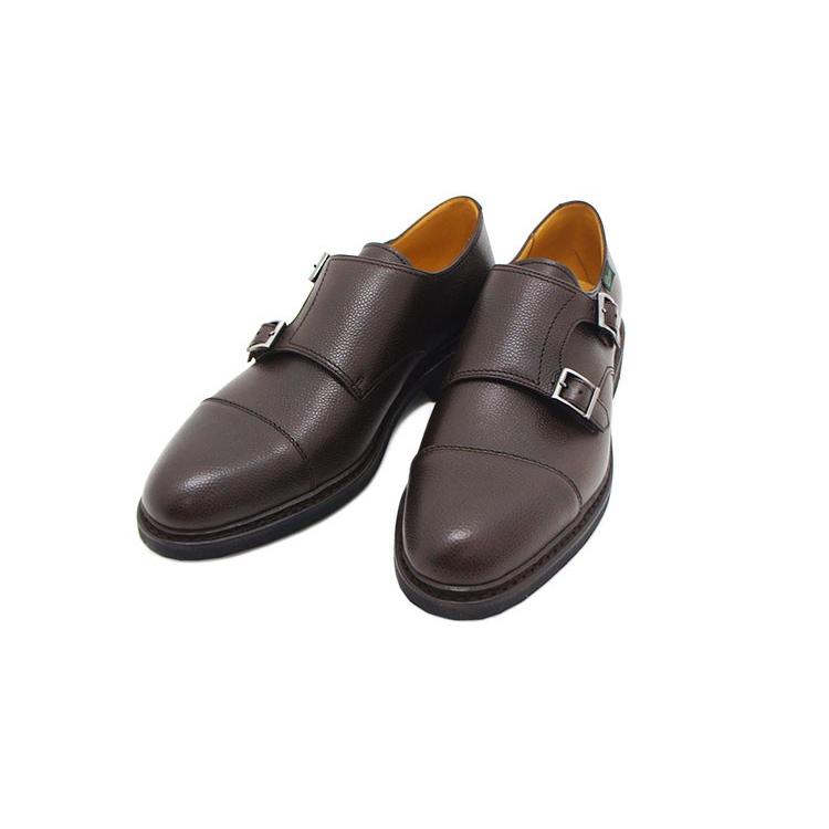 パラブーツ ポー メンズ ダブルモンク ビジネス シューズ *ダーク