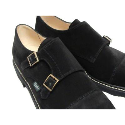 パラブーツ ウィリアム メンズ ダブルモンク ビジネス *ブラック スエード Paraboot William 981447 Vel Noir ノアール ウイリアム ベロア〔FL〕の画像