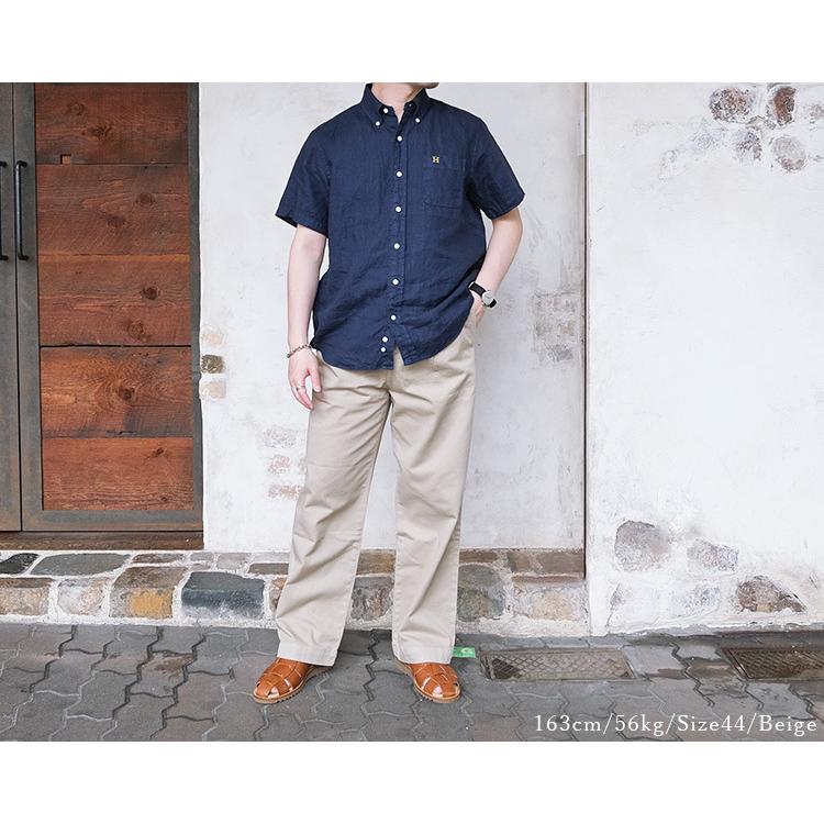 RICCARDO METHA リカルドメッサ 1TUCK WIDE TROUSERS 1タック ワイド トラウザーズ メンズ チノ コットン イタリア製 〔FL〕｜tigers-brothers｜03