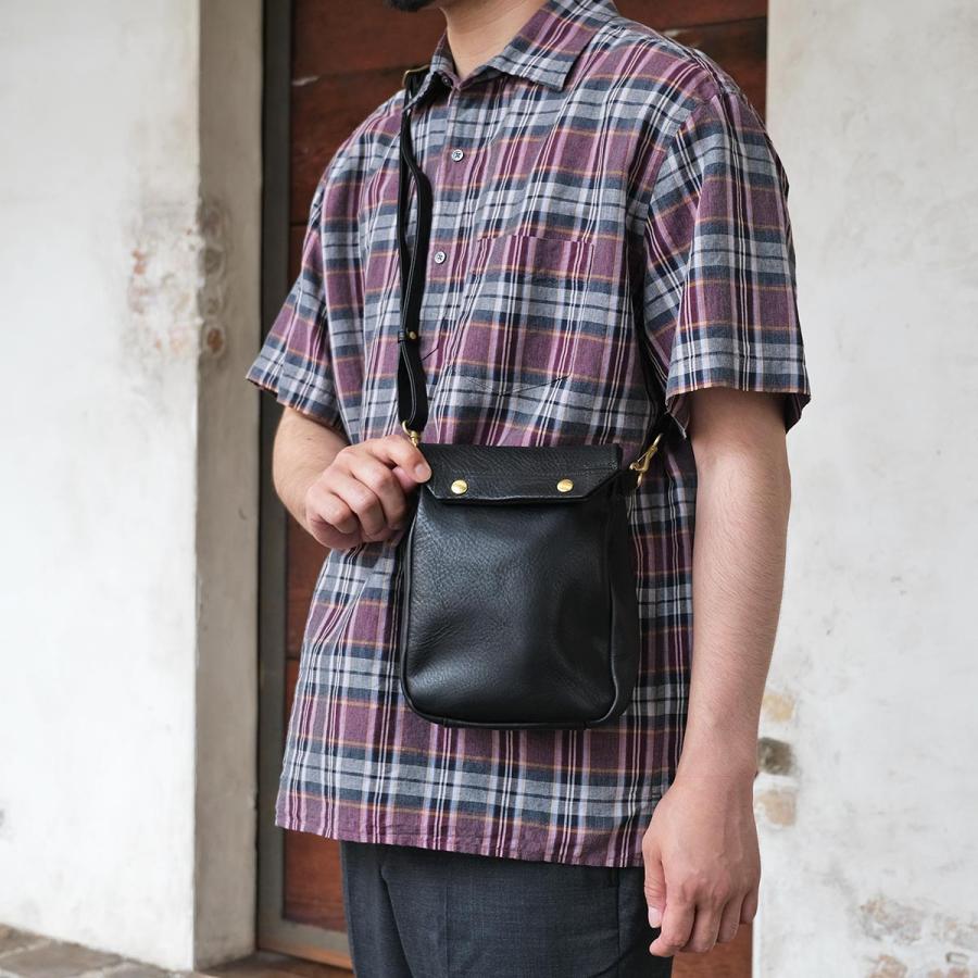 SLOW bono ボーノ フラップ ショルダーバッグ 栃木レザー ブラック SLOW（スロウ） 最大50% 9/8限定 バッグ ショルダーバッグ 縦型 本革