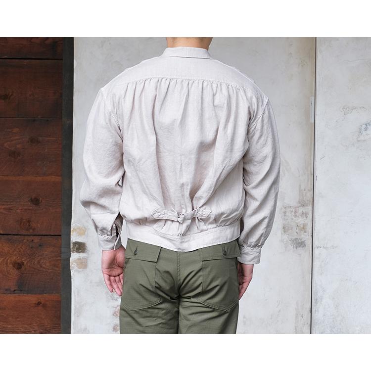 The 2 Monkeys ザトゥーモンキーズ French Work Blouse フレンチワークブラウス TM01444 リネン 麻 メンズ 〔FL〕｜tigers-brothers｜07