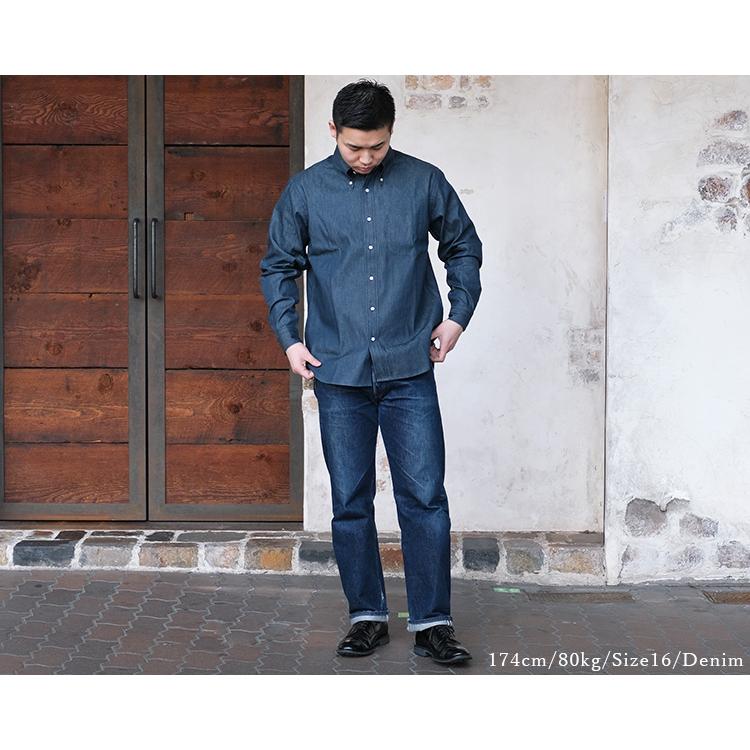 Workers ワーカーズ Modified Button Down Shirt モディファイド ボタンダウンシャツ シャンブレー デニム コットン メンズ 〔FL〕｜tigers-brothers｜02