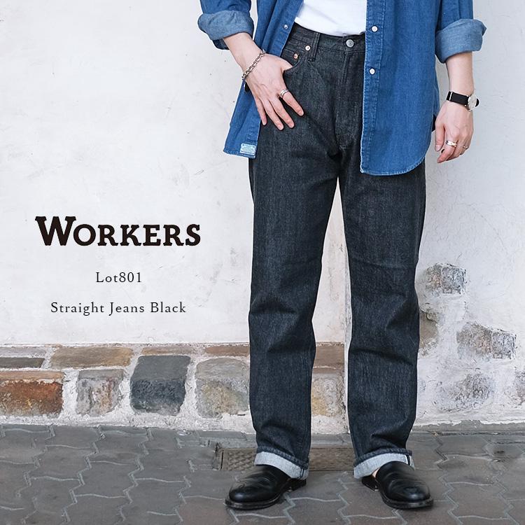WORKERS Workers ワーカーズ Lot801 Straight Jeans Black WORKERS Workers ワーカーズ Lot801 Straight Jeans Black