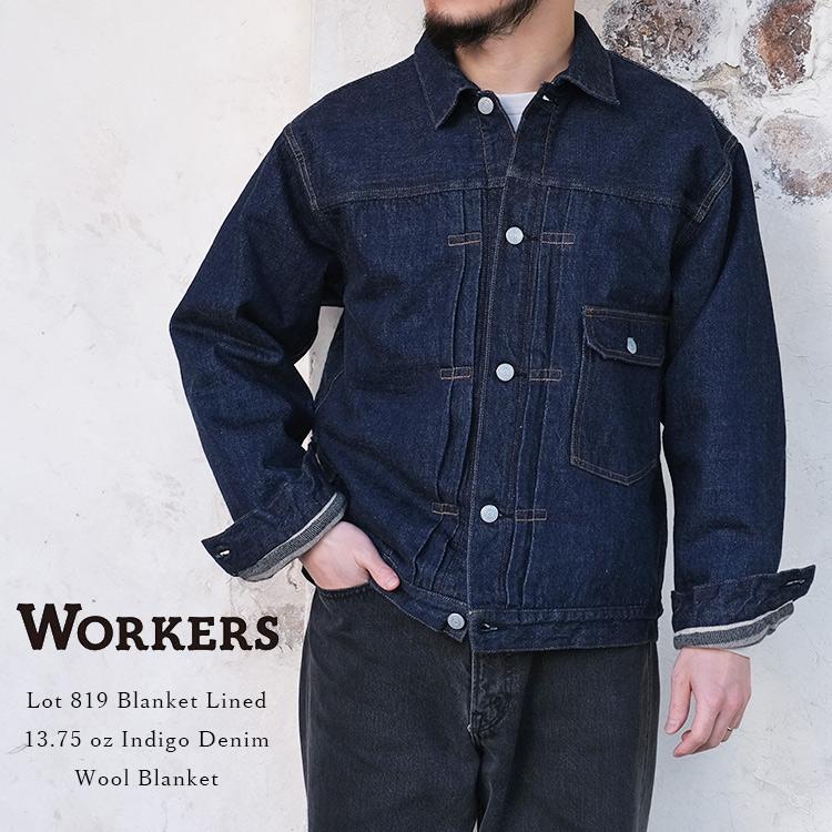ジャケット・アウター WORKERS Lot 819 BLANKET LINED DENIM Lot 819 Blanket Lined, 13.75 oz Indigo Denim/ Wool Blanket Workers