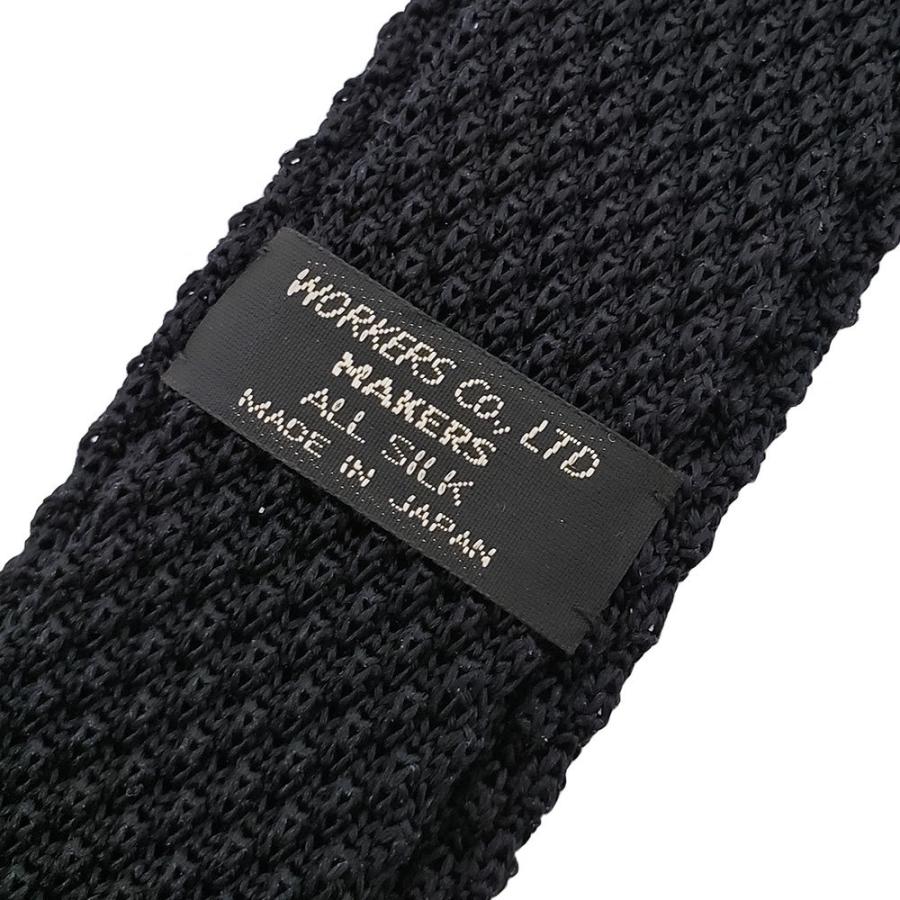 Workers ワーカーズ Silk Knit Tie シルクニットタイ ネクタイ シルク ネイビー/チャコール/ブラック 〔FL〕｜tigers-brothers｜06