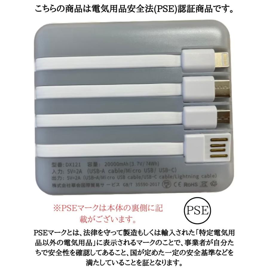 モバイルバッテリー 20000mAh  急速充電 スマホ充電器 軽量 小型 薄型 5台同時充電 大容量 LED残量表示 iPhone Android PSE認証済｜tigershop｜22