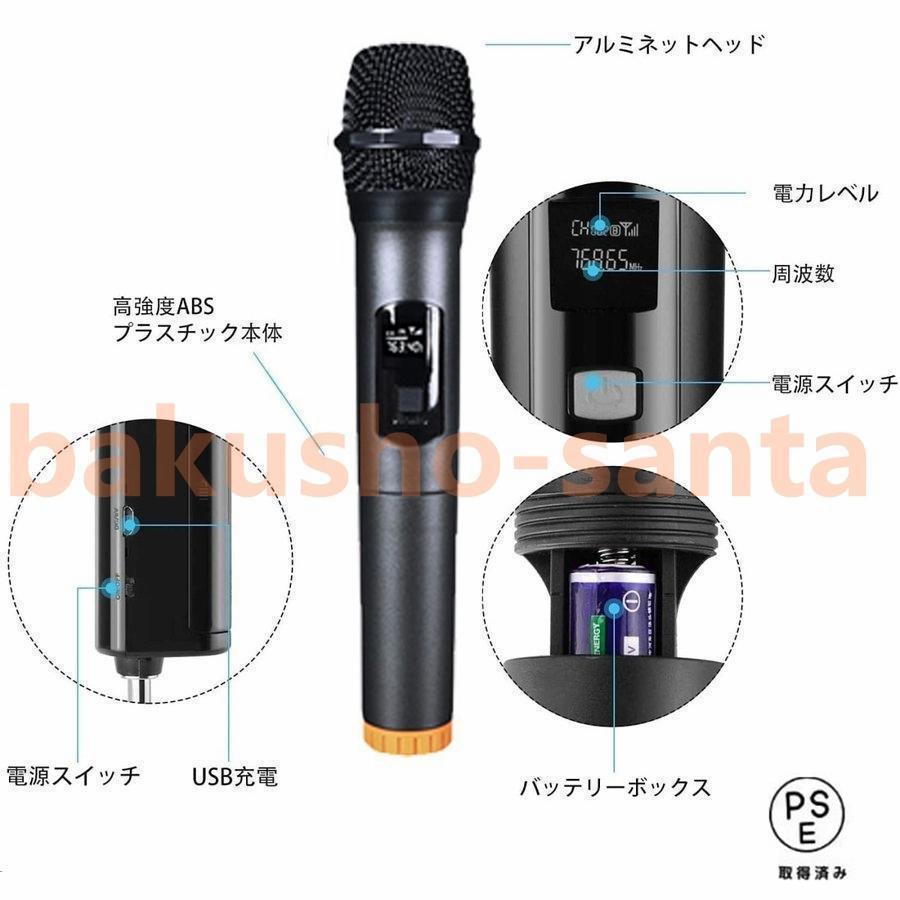 ワイヤレスマイク カラオケ 2本セット ダイナミックマイク