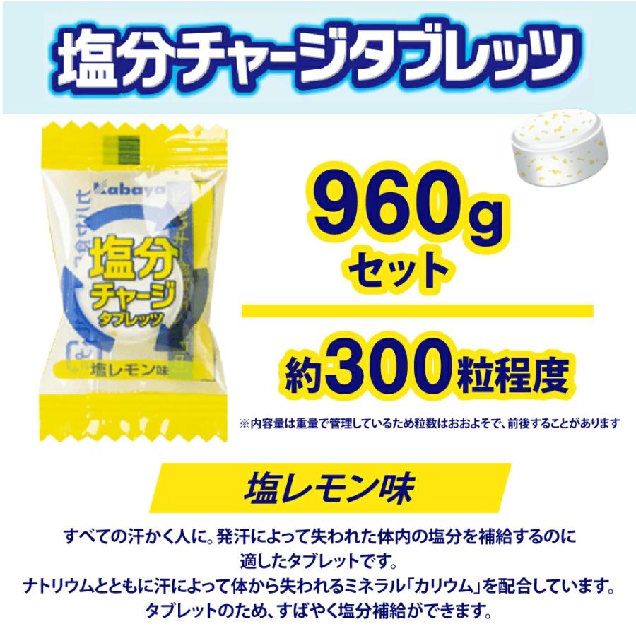 Kabaya カバヤ 塩分チャージ タブレッツ 塩レモン 大容量 960g