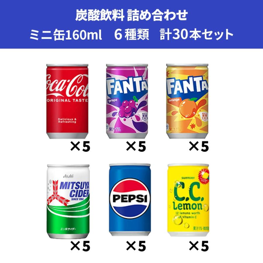 コカ・コーラ 炭酸飲料 缶ジュース ミニ缶 160ml 6種 G 計30本 