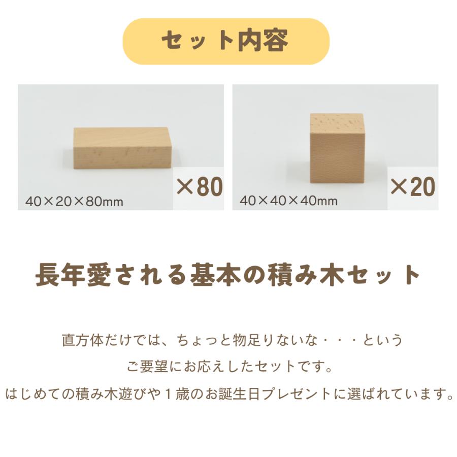 小さな大工さん 積み木 100ピース入り 【直方体80個 立方体20個】 日本