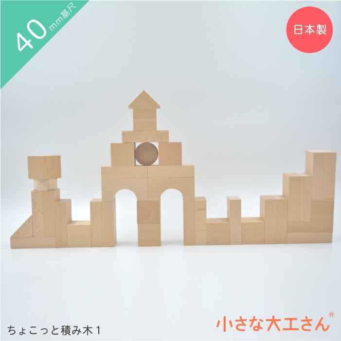 小さな大工さん ちょこっと積み木1 【アーチ、円柱などが一緒に入った