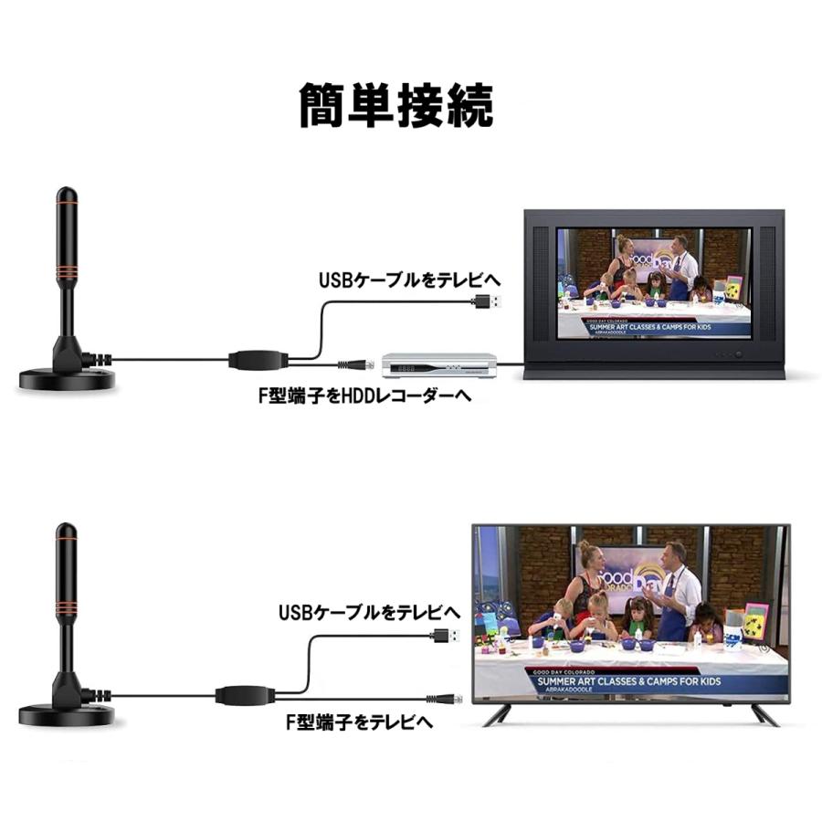 室内アンテナ 4K HD TV ケーブル長5ｍ テレビ 地デジ 軽量コンパクト｜tiivadirect｜04