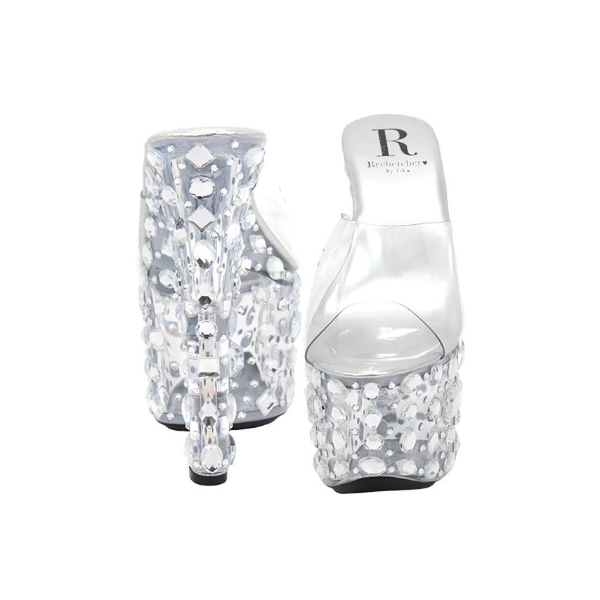 【値下げ‼︎】極美品★ルシェルシェ キャバヒール 厚底 クリアサンダル キャバ サンダル キャバヒール ヒール 厚底 ルシェルシェ ライン