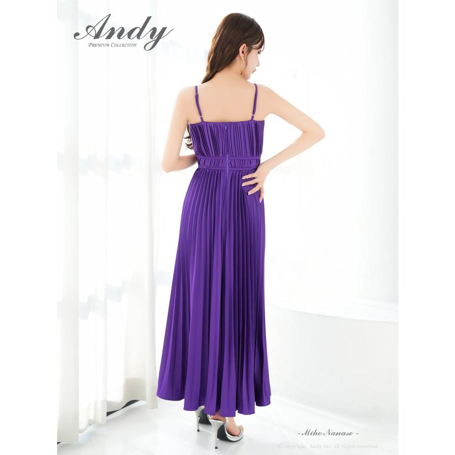 【取り寄せ商品】andy アンディ 高級 キャミソール 谷間見せ ウエストマーク プリーツ フレアロングドレスの画像