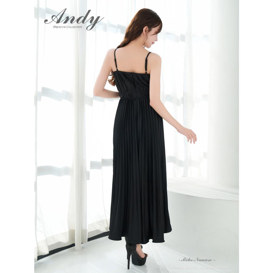 【取り寄せ商品】andy アンディ 高級 キャミソール 谷間見せ ウエストマーク プリーツ フレアロングドレスの画像