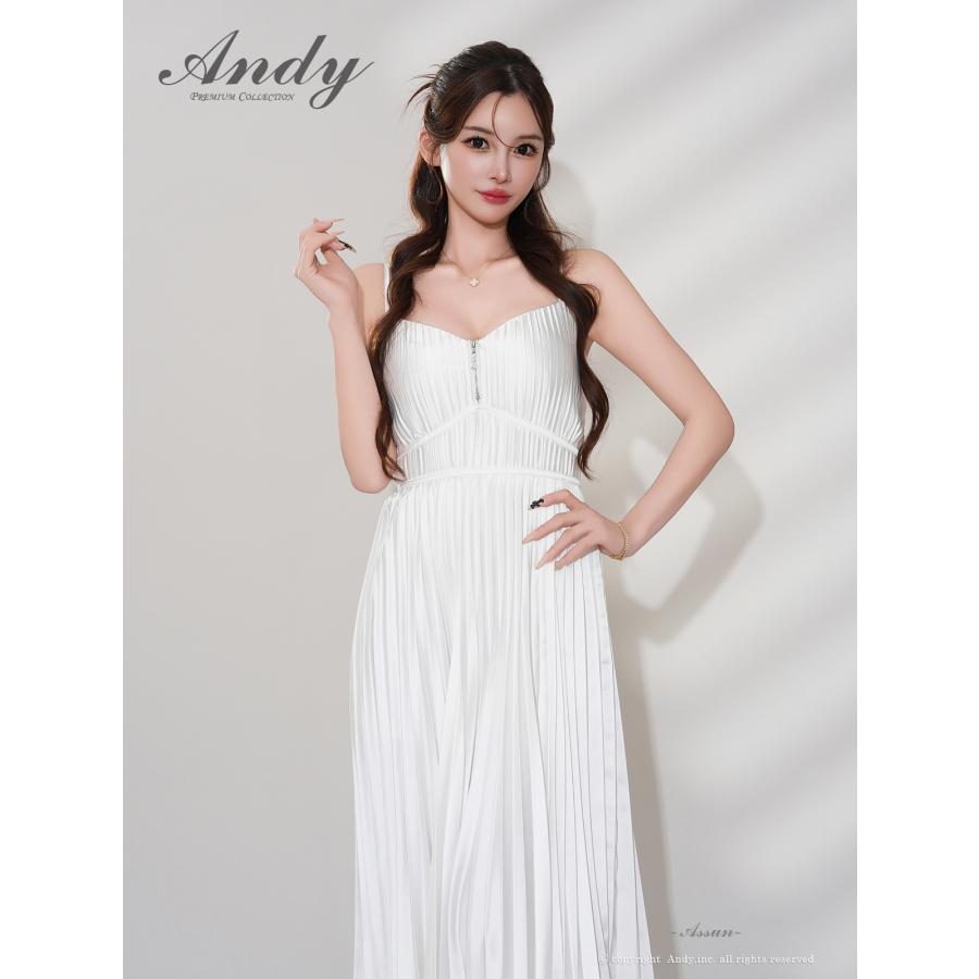 【取り寄せ商品】andy アンディ 高級 キャミソール 谷間見せ ウエストマーク プリーツ フレアロングドレスの画像