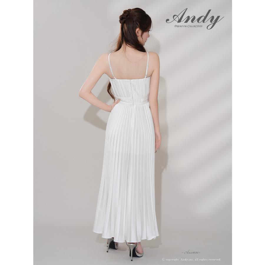 【取り寄せ商品】andy アンディ 高級 キャミソール 谷間見せ ウエストマーク プリーツ フレアロングドレスの画像