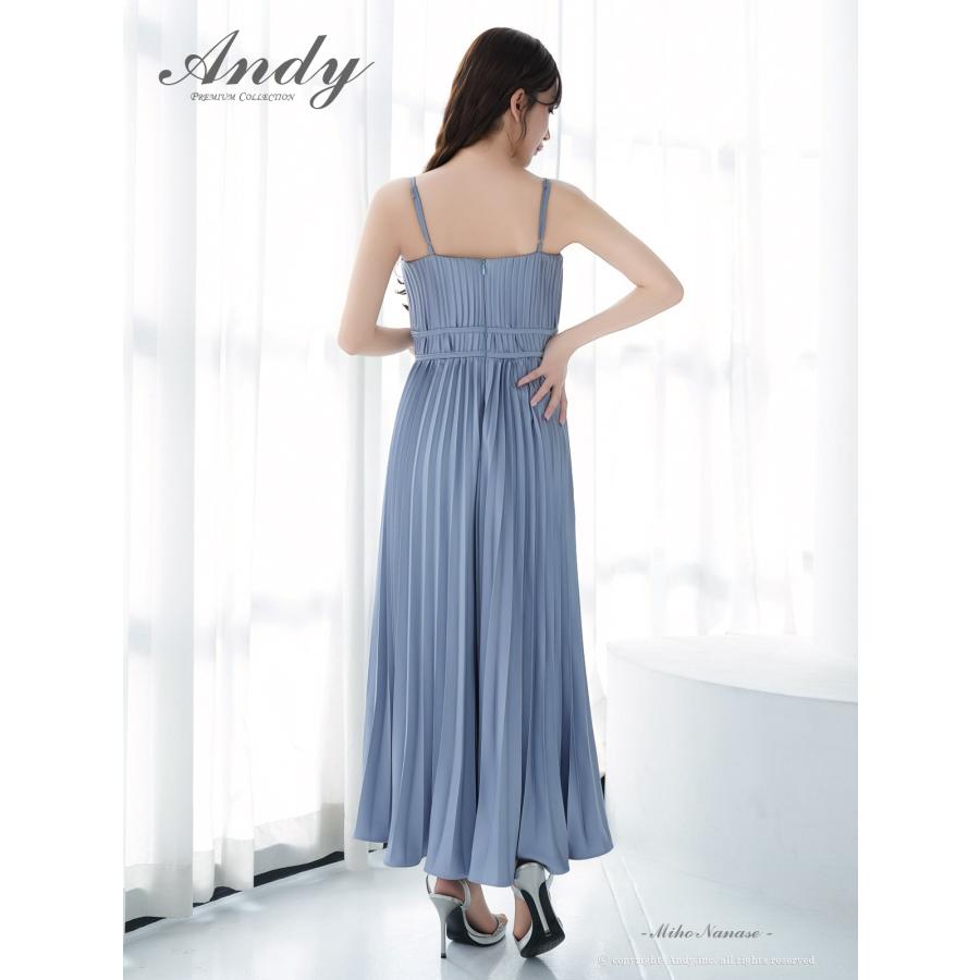 【取り寄せ商品】andy アンディ 高級 キャミソール 谷間見せ ウエストマーク プリーツ フレアロングドレスの画像