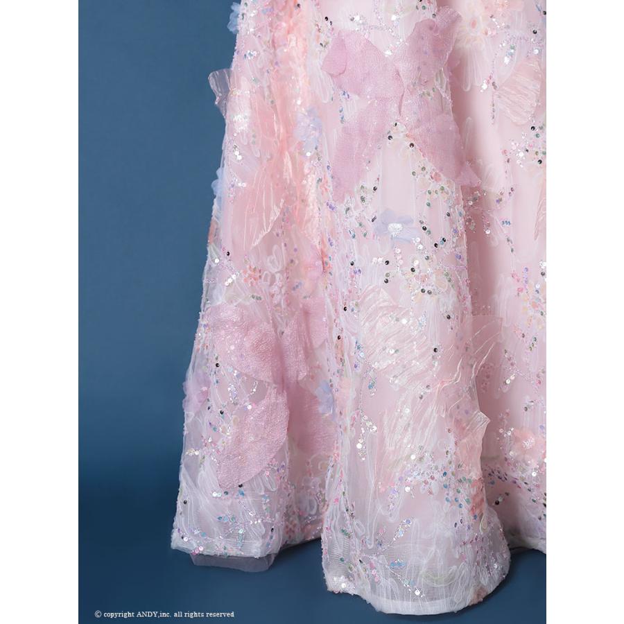 【取り寄せ商品】couturean クチュールアン 高級 ノースリーブ リボン 立体フラワー スパンコール ラメ バースデー Aライン キャバドレスの画像