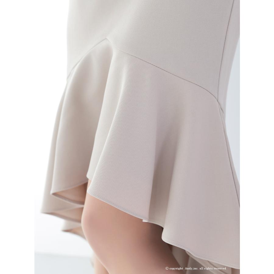 【取り寄せ商品】andy アンディ 高級 ワンショルダー ロングテール ジップデザイン ワンカラー マーメイド セットアップ タイトミディ キャバドレス |  | 12