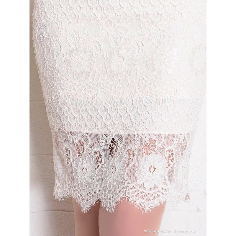 取り寄せ商品】Andy アンディ バイカラー 総レース リボン 半袖