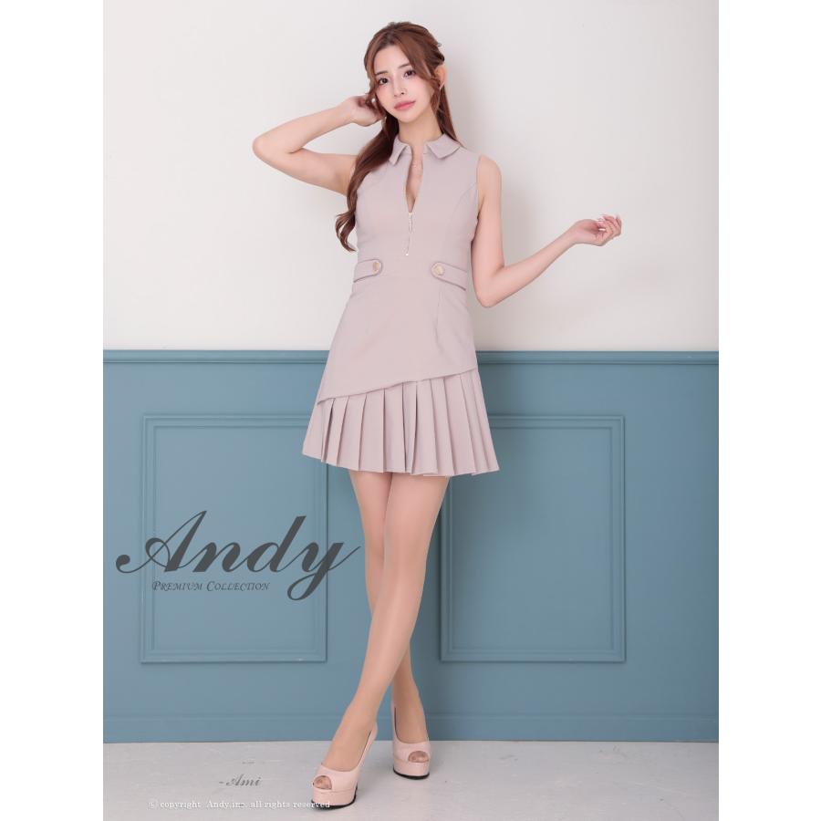 取り寄せ商品】andy アンディ 高級 ノースリーブ 襟付き ジップ
